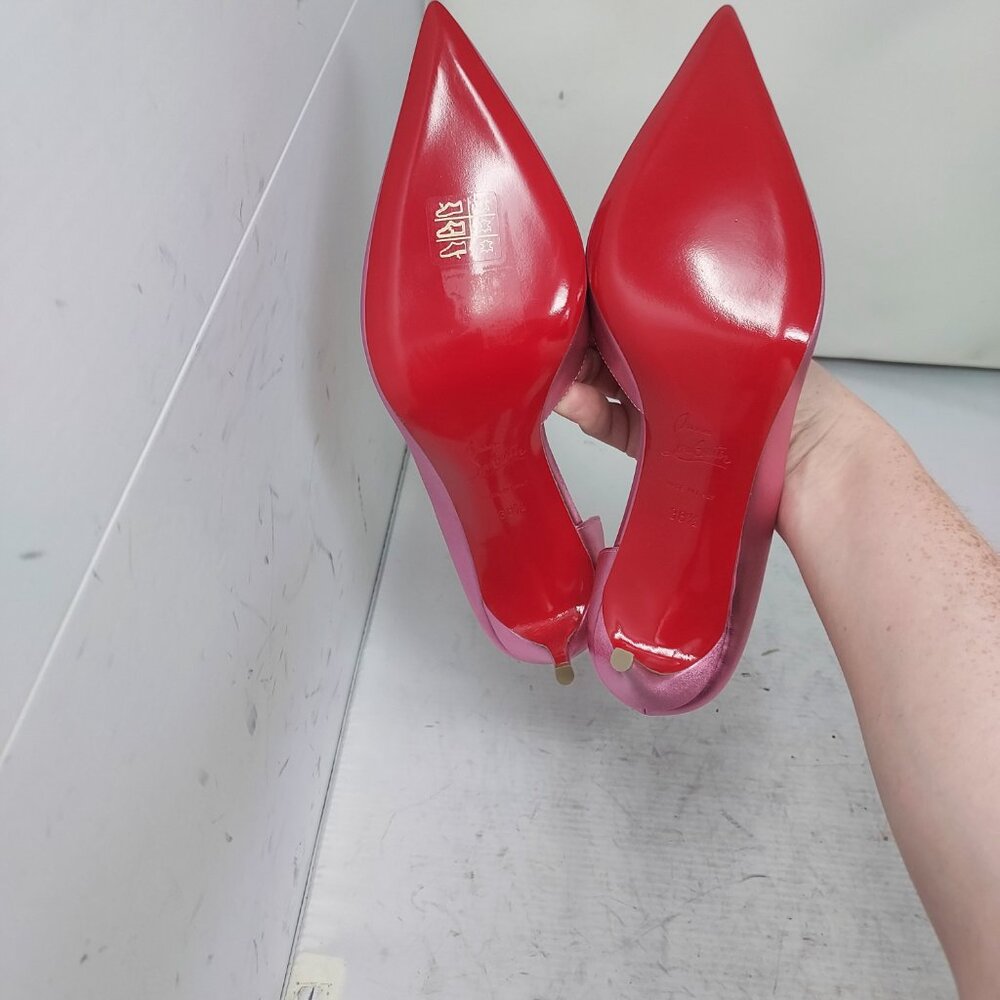 Christian Louboutin Metallic Pink Pointed Toe Pumps - Picture 2 of 11
